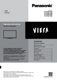 To view the document Panasonic TXP42ST50E Quick Start Guide
